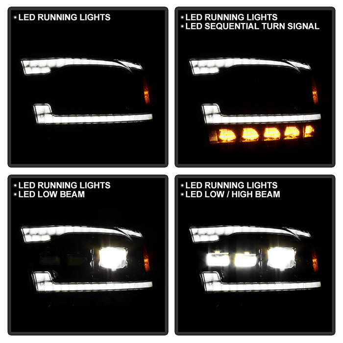 SPYDER 09-18 Dodge Ram 1500 (Halogen Model Only) Full LED Headlights - Black (PRO-JH-DR09-FLED-BK) 9050848