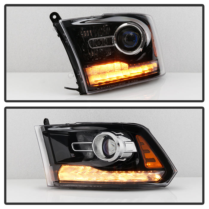 SPYDER Xtune 16-18 Ram 1500/2500/3500 (Projector LED) OEM Style Headlights Black Left (PRO-JH-DR16-OE-BK-L) 9948282