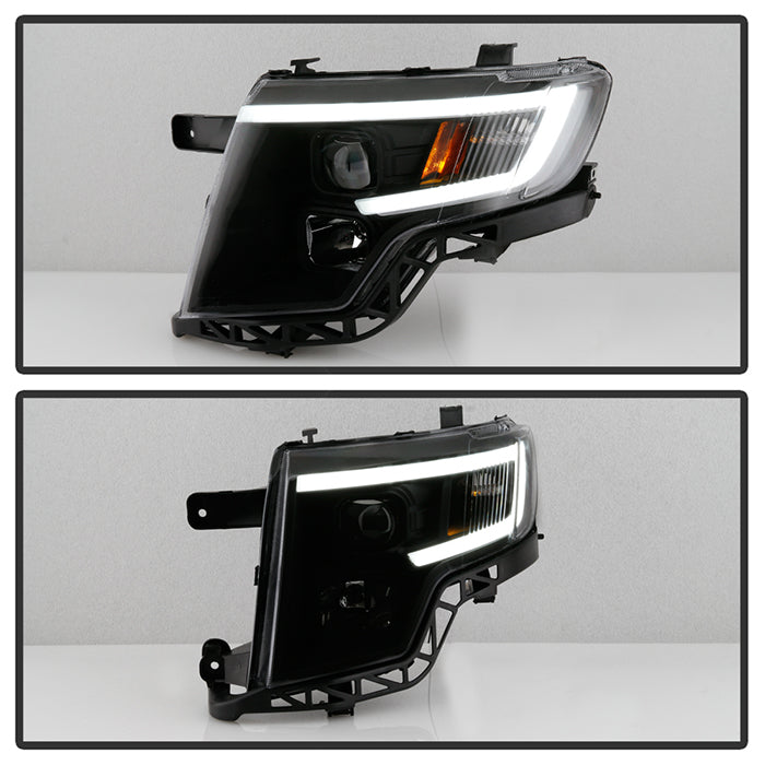 SPYDER xTune Ford Edge 07-10 Light Bar Projector Headlights - Black (PRO-JH-FEDGE07-LB-BK) 9046834
