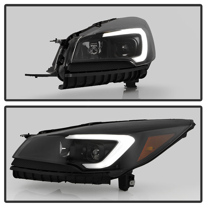 SPYDER xTune 13-16 Ford Escape LED Light Bar Halogen Proj Headlights - Blk Smoke (PRO-JH-FESCA13-LB-BSM) 9042911
