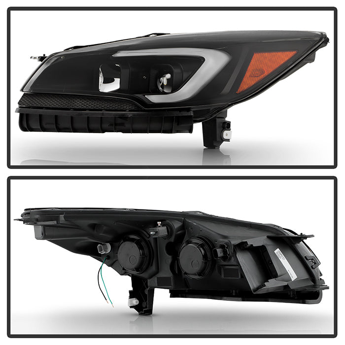SPYDER xTune 13-16 Ford Escape LED Light Bar Halogen Proj Headlights - Blk Smoke (PRO-JH-FESCA13-LB-BSM) 9042911