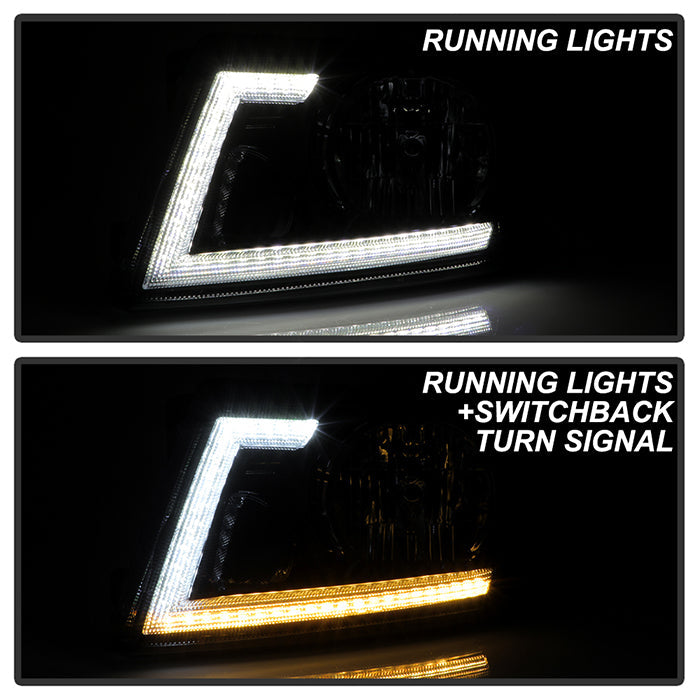 SPYDER xTune 04-08 Ford F150 S/B LED Sig w/DRL Crystal Headlights - Black (PRO-JH-FF15004-LED-SB-BK) 9950216
