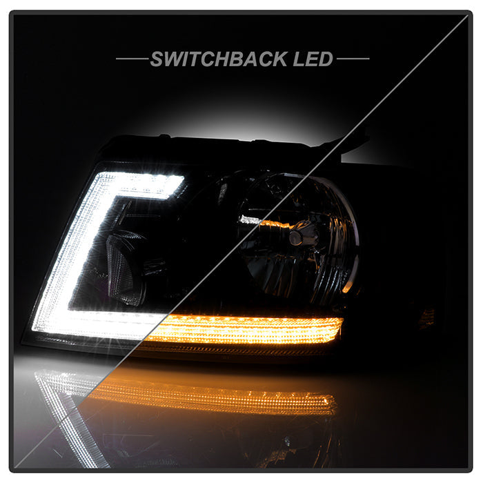SPYDER xTune 04-08 Ford F150 S/B LED Sig w/DRL Crystal Headlights - Black (PRO-JH-FF15004-LED-SB-BK) 9950216