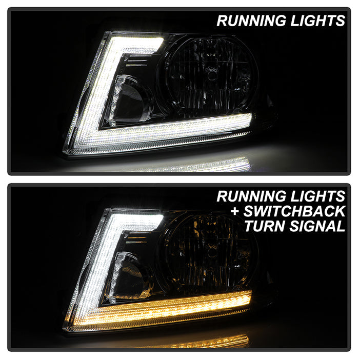 SPYDER xTune 04-08 Ford F150 S/B LED Sig w/DRL Crystal Headlights - Chrome (PRO-JH-FF15004-LED-SB-C) 9950209