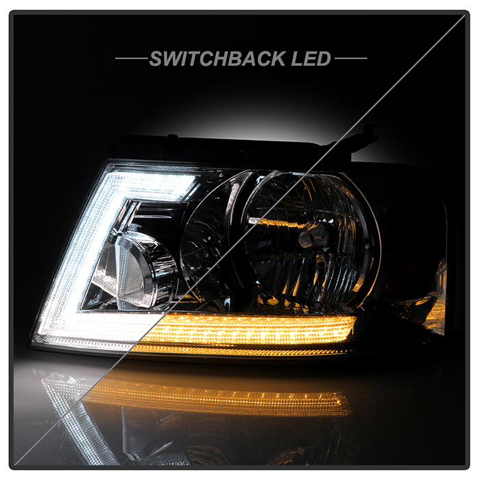 SPYDER xTune 04-08 Ford F150 S/B LED Sig w/DRL Crystal Headlights - Chrome (PRO-JH-FF15004-LED-SB-C) 9950209