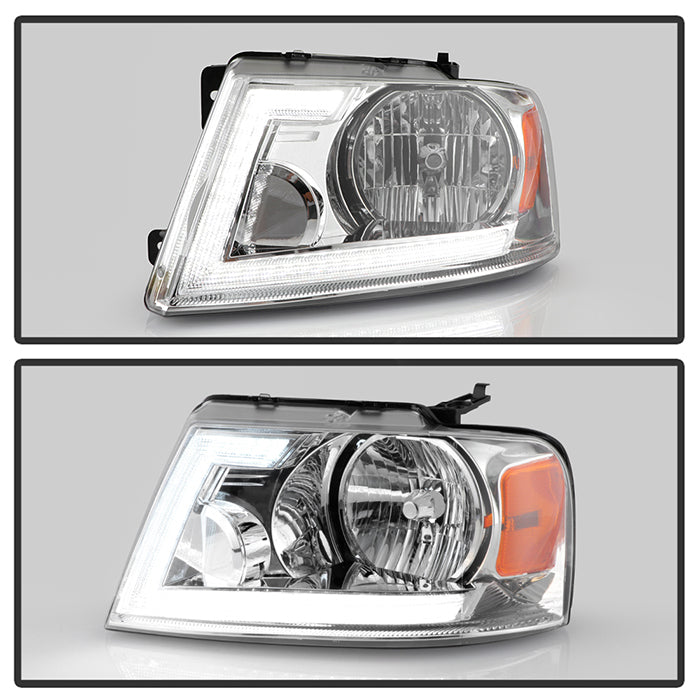 SPYDER xTune 04-08 Ford F150 S/B LED Sig w/DRL Crystal Headlights - Chrome (PRO-JH-FF15004-LED-SB-C) 9950209