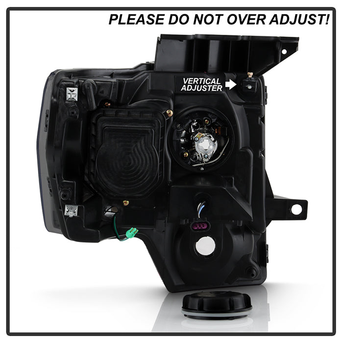 SPYDER Xtune Ford F150 09-14 Projector Headlights Halogen Model Only LED Halo Smoked PRO-JH-FF15009-CFB-SM 9032257