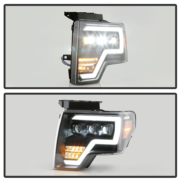 xTune Ford F150 09-14 Projector Headlights - Halogen Model Only - Black PRO-JH-FF15009-FLED-BK 9050206