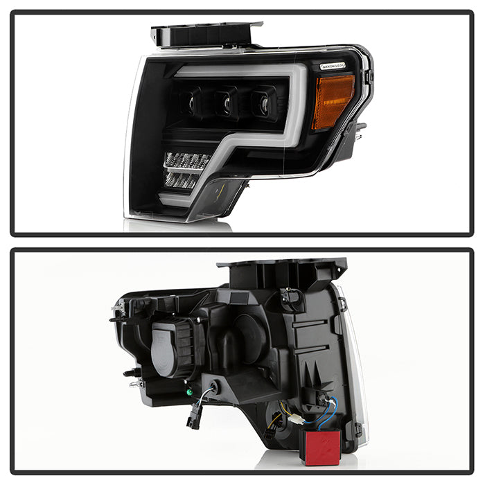xTune Ford F150 09-14 Projector Headlights - Halogen Model Only - Black PRO-JH-FF15009-FLED-BK 9050206