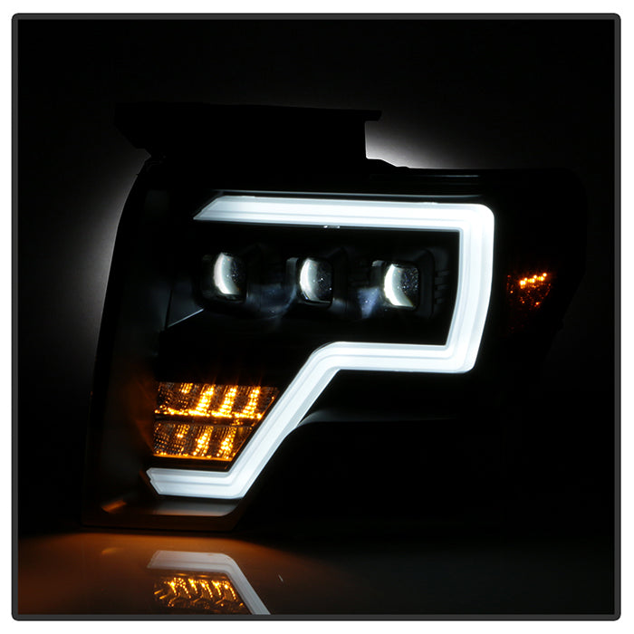 xTune Ford F150 09-14 Projector Headlights - Halogen Model Only - Black PRO-JH-FF15009-FLED-BK 9050206