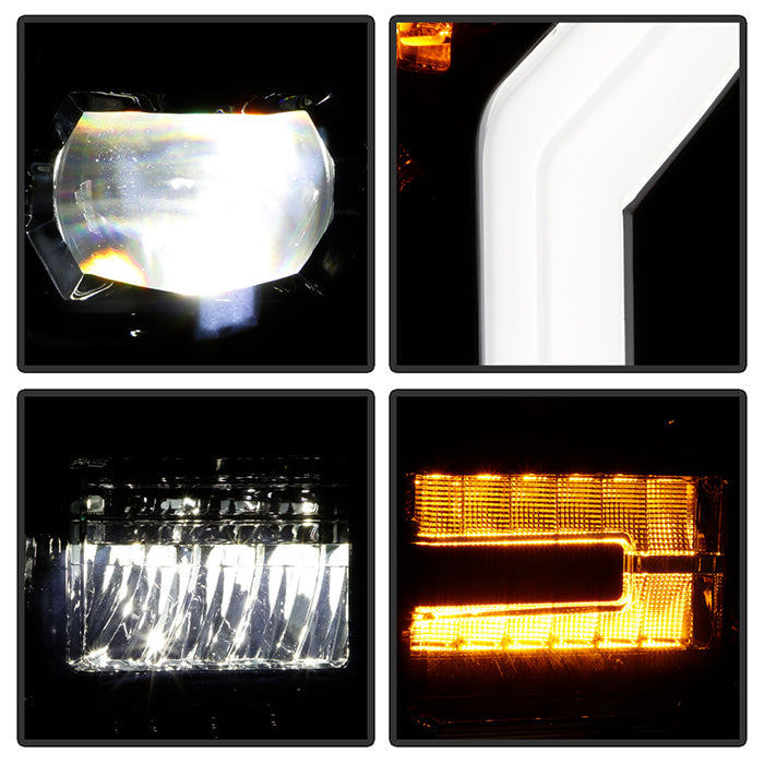 SPYDER xTune 17-19 Ford F250/350 Super Duty Halogen Only Full LED Headlights - Blk (PRO-JH-FF25017-FLED-BK) 9050824