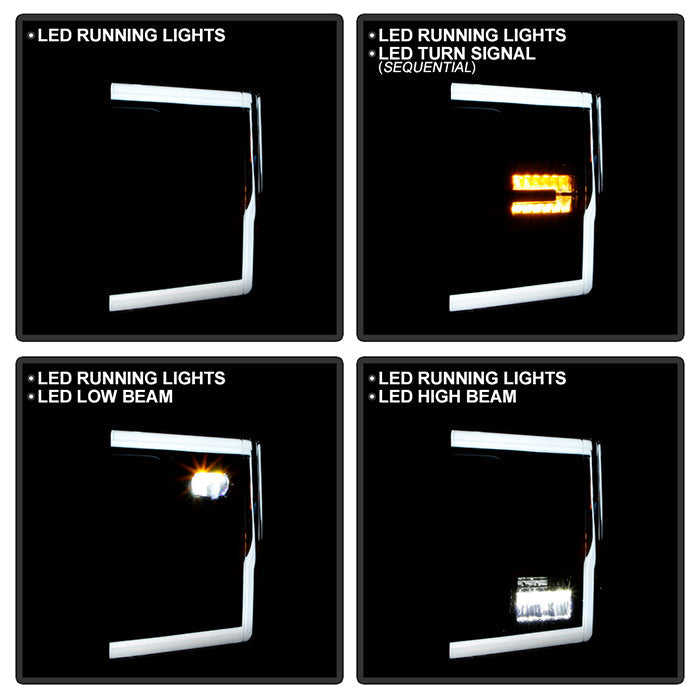 SPYDER xTune 17-19 Ford F250/350 Super Duty Halogen Only Full LED Headlights - Blk (PRO-JH-FF25017-FLED-BK) 9050824