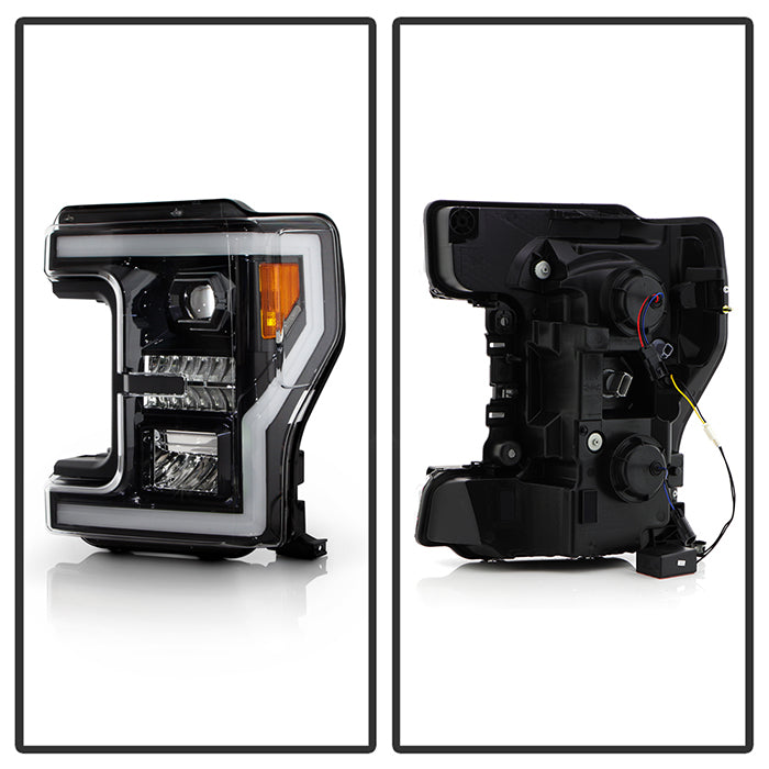 SPYDER xTune 17-19 Ford F250/350 Super Duty Halogen Only Full LED Headlights - Blk (PRO-JH-FF25017-FLED-BK) 9050824