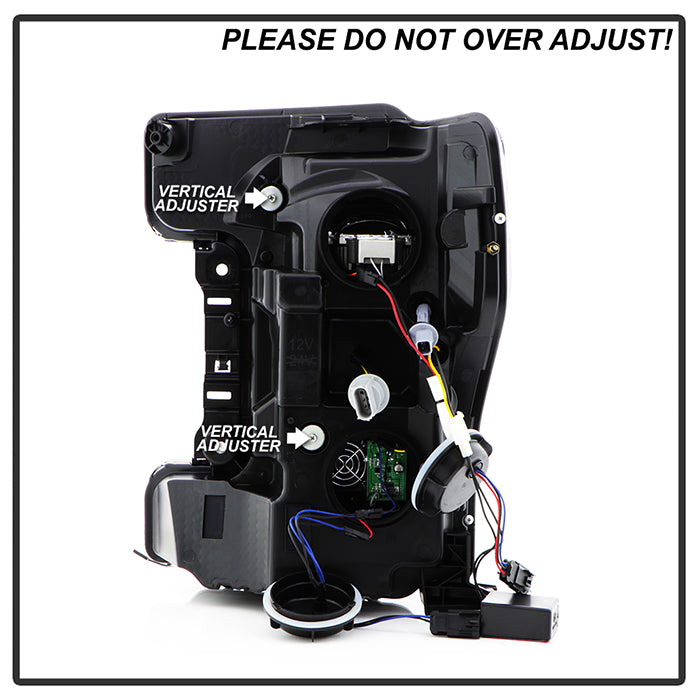 SPYDER xTune 17-19 Ford F250/350 Super Duty Halogen Only Full LED Headlights - Blk (PRO-JH-FF25017-FLED-BK) 9050824
