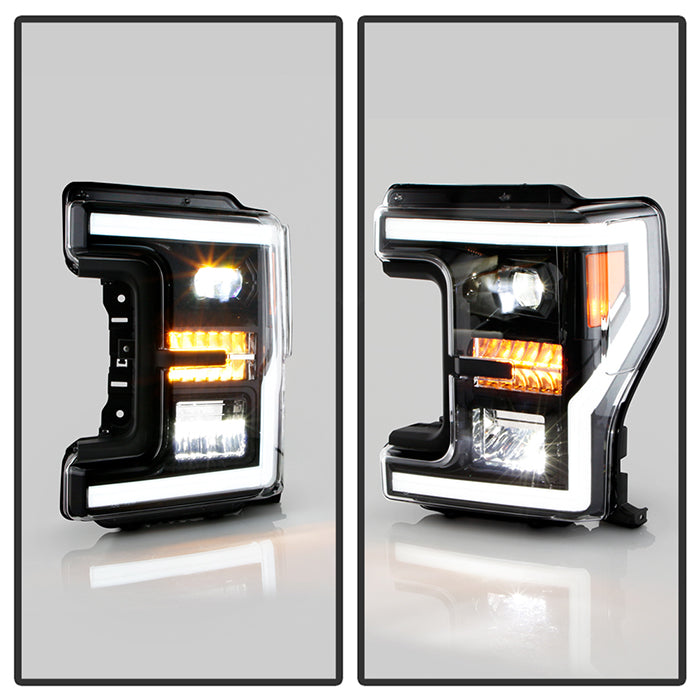 SPYDER xTune 17-19 Ford F250/350 Super Duty Halogen Only Full LED Headlights - Blk (PRO-JH-FF25017-FLED-BK) 9050824