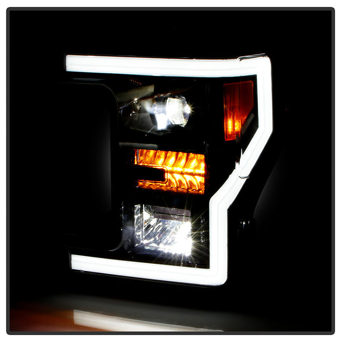 SPYDER xTune 17-19 Ford F250/350 Super Duty Halogen Only Full LED Headlights - Blk (PRO-JH-FF25017-FLED-BK) 9050824