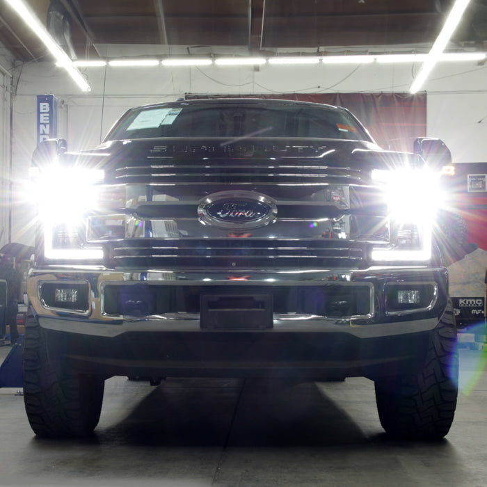 SPYDER xTune 17-19 Ford F250/350 Super Duty Halogen Only Full LED Headlights - Blk (PRO-JH-FF25017-FLED-BK) 9050824