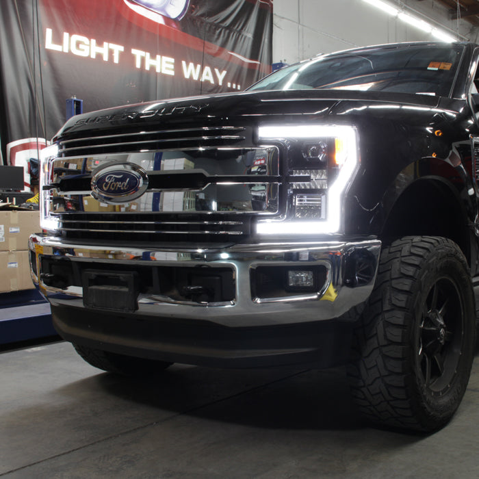 SPYDER xTune 17-19 Ford F250/350 Super Duty Halogen Only Full LED Headlights - Blk (PRO-JH-FF25017-FLED-BK) 9050824
