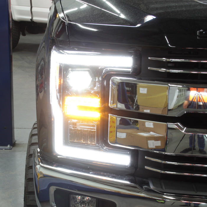 SPYDER xTune 17-19 Ford F250/350 Super Duty Halogen Only Full LED Headlights - Blk (PRO-JH-FF25017-FLED-BK) 9050824