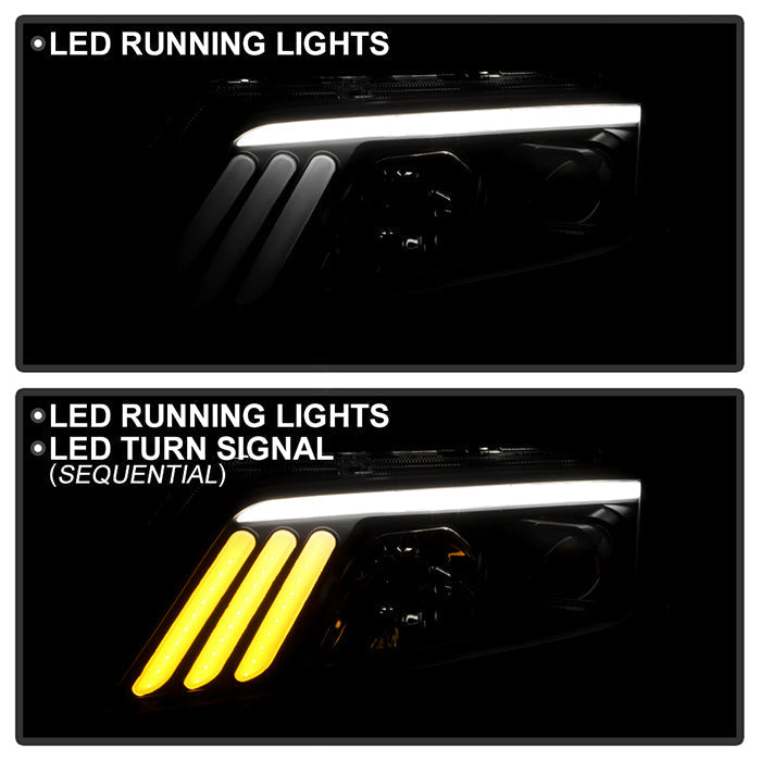 SPYDER xTune 10-12 Ford Fusion Projector Headlights - Light Tube DRL - Black Smoked (PRO-JH-FFU10-LB-BSM) 9041761