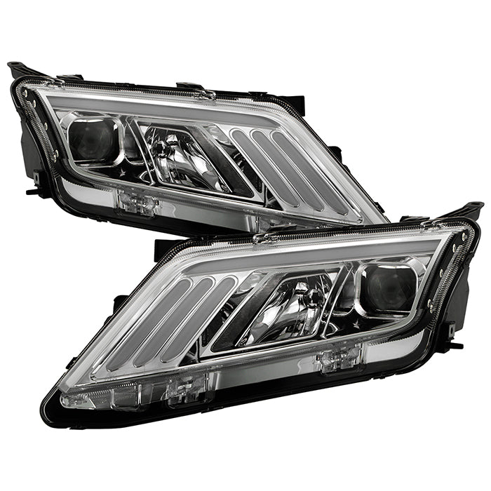 SPYDER xTune 10-12 Ford Fusion Projector Headlights - Light Tube DRL - Chrome (PRO-JH-FFU10-LB-C) 9041785