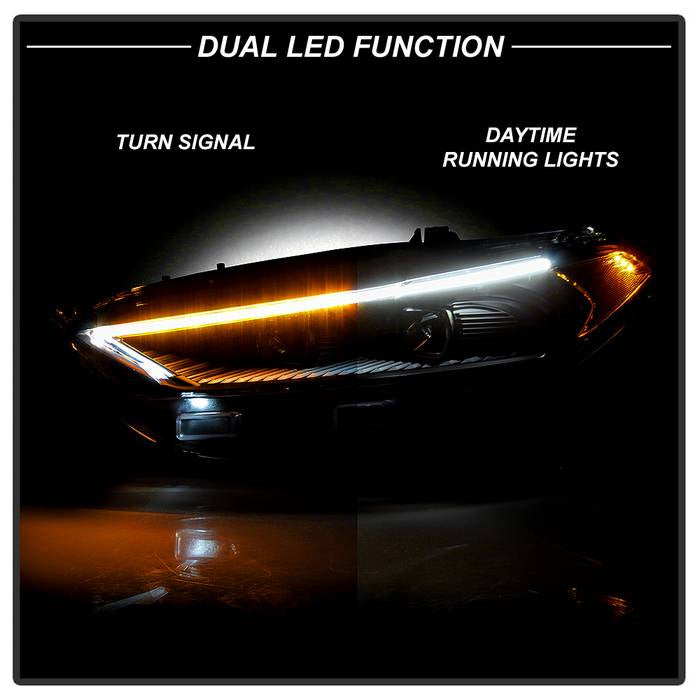 SPYDER xTune 13-16 Ford Fusion Halogen Projector Headlights - Black PRO-JH-FFU13-LB-BK 9045264
