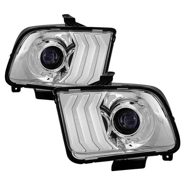 xTune Ford Mustang 05-09 Halogen w LED DRL Projector Headlights - Chrome PRO-JH-FM05-LED-C 9949371