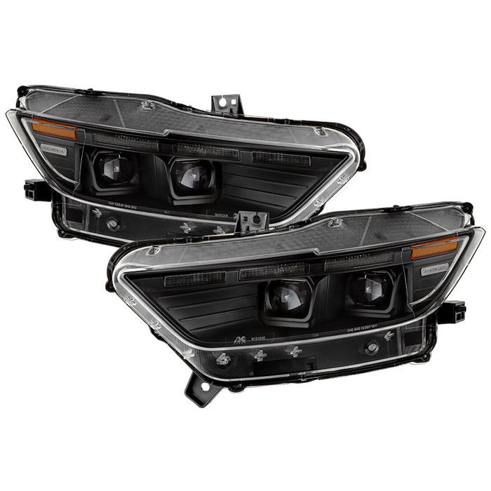 SPYDER xTune Ford Mustang 15-17 Full LED Headlights w/ Welcome Light - Black PRO-JH-FM15-FLED-BK 9055447