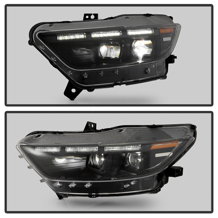SPYDER xTune Ford Mustang 15-17 Full LED Headlights w/ Welcome Light - Black PRO-JH-FM15-FLED-BK 9055447