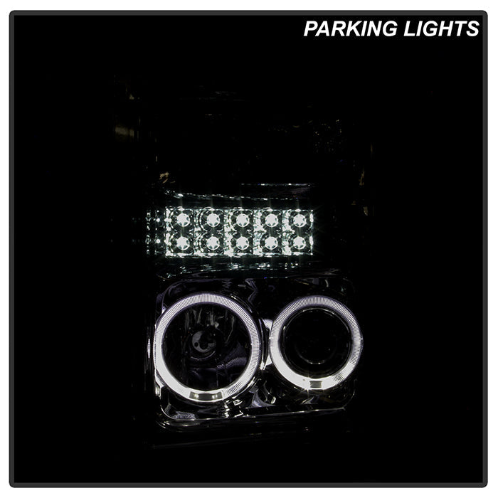 SPYDER Xtune Ford F250/350/450 Super Duty 08-10 Projector Headlights LED Halo Smoke PRO-JH-FS08-LED-SM 5076281