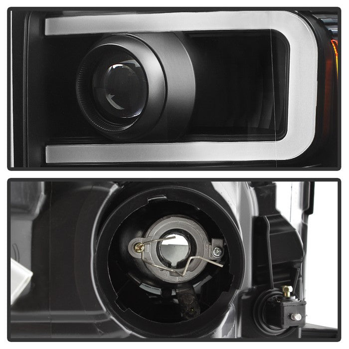 SPYDER Xtune Ford Super Duty 11-16 Projector Headlights Light Bar Drl Black PRO-JH-FS11-LBBRL-BK 9034923