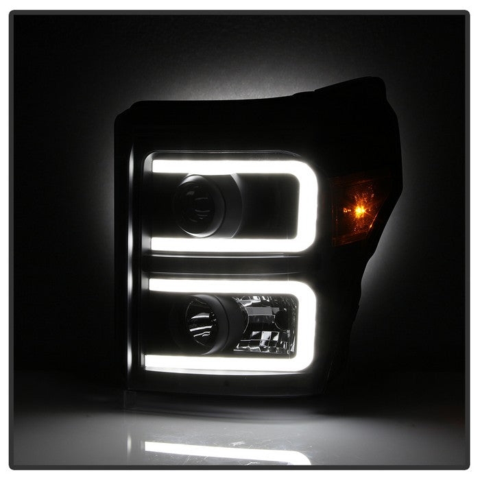 SPYDER Xtune Ford Super Duty 11-16 Projector Headlights Light Bar Drl Black PRO-JH-FS11-LBBRL-BK 9034923