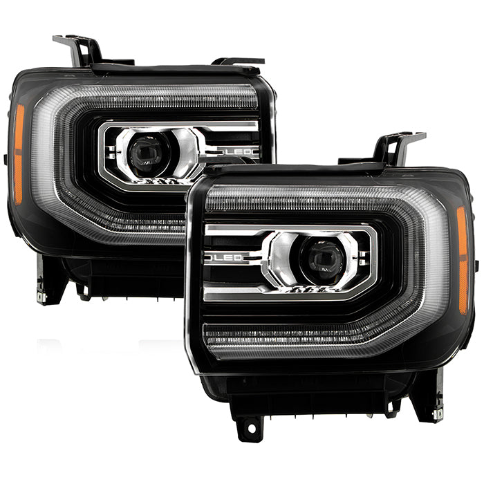 SPYDER xTune GMC Sierra 14-18 Halogen Upgrade to w/ LED DRL Proj. Headlights PRO-JH-GS14-DRL-BK 9951916