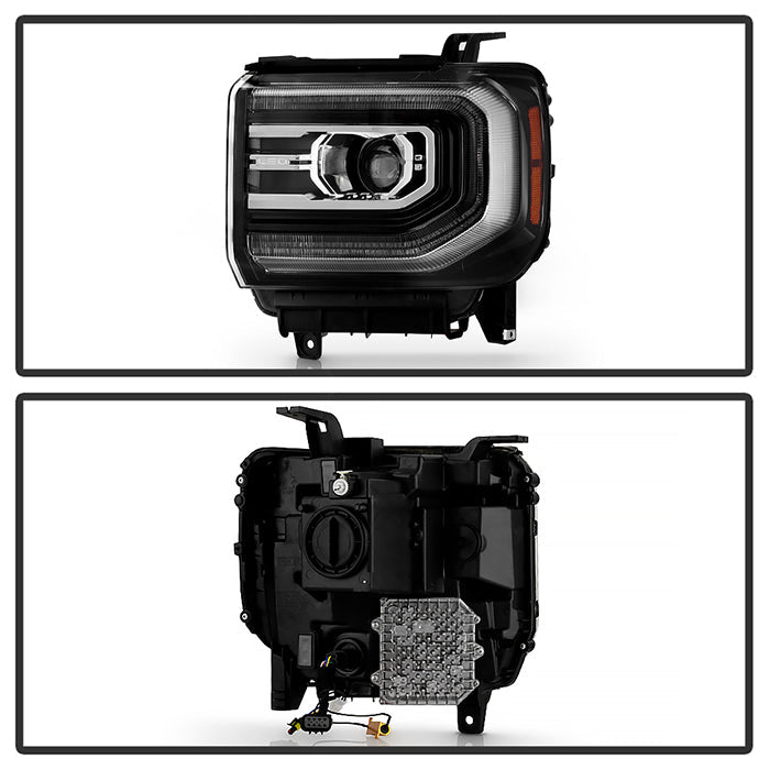 SPYDER xTune GMC Sierra 14-18 Halogen Upgrade to w/ LED DRL Proj. Headlights PRO-JH-GS14-DRL-BK 9951916