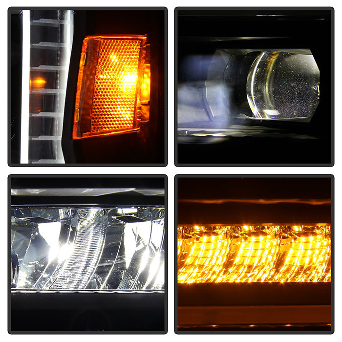 xTune GMC Sierra 1500 14-15 Sierra 2500 3500 15-17 Headlight Halogen Mdls- Black PRO-JH-GS14-FLED-BK 9050107