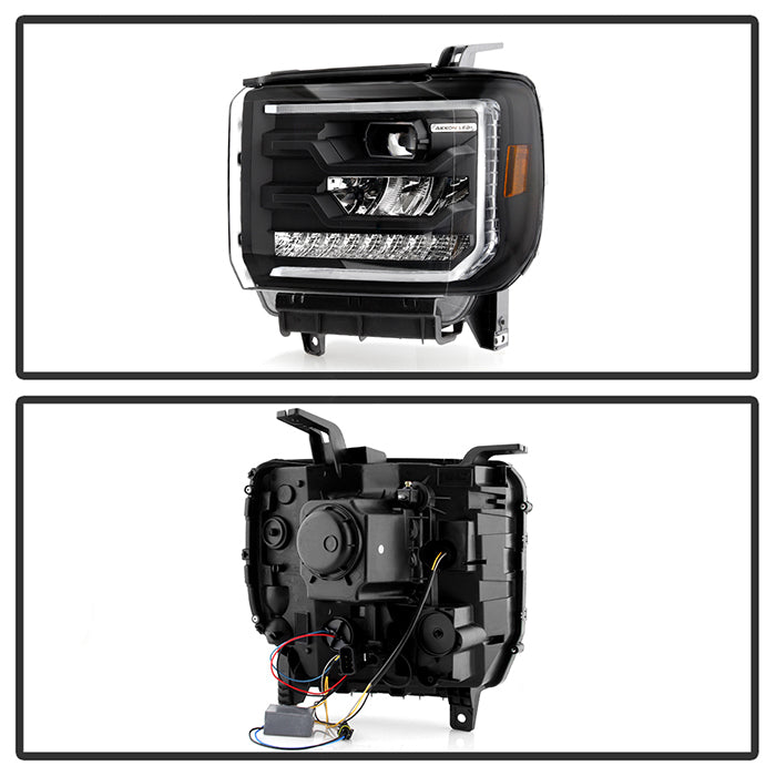 xTune GMC Sierra 1500 14-15 Sierra 2500 3500 15-17 Headlight Halogen Mdls- Black PRO-JH-GS14-FLED-BK 9050107