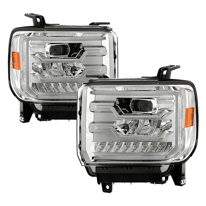 xTune GMC Sierra 1500 14-15 Sierra 2500 3500 15-17 Headlight Halogen Mdls- Chrome PRO-JH-GS14-FLED-C 9050114