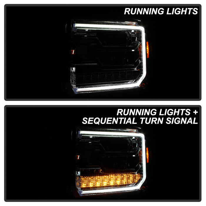 xTune GMC Sierra 1500 14-15 Sierra 2500 3500 15-17 Headlight Halogen Mdls- Chrome PRO-JH-GS14-FLED-C 9050114