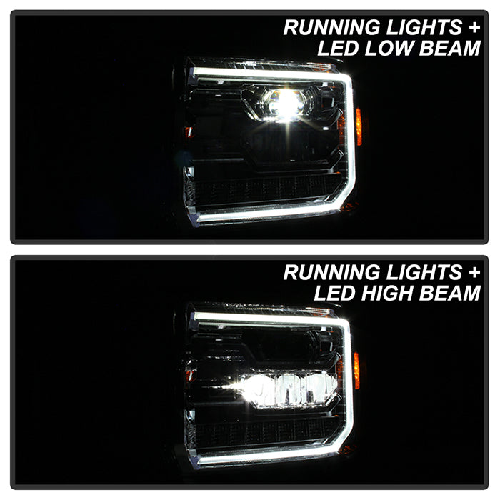 xTune GMC Sierra 1500 14-15 Sierra 2500 3500 15-17 Headlight Halogen Mdls- Chrome PRO-JH-GS14-FLED-C 9050114