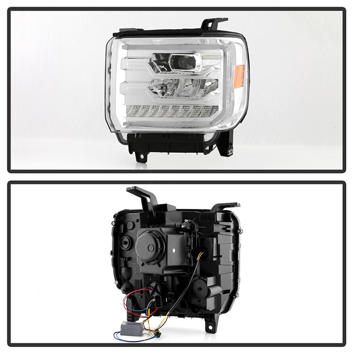 xTune GMC Sierra 1500 14-15 Sierra 2500 3500 15-17 Headlight Halogen Mdls- Chrome PRO-JH-GS14-FLED-C 9050114