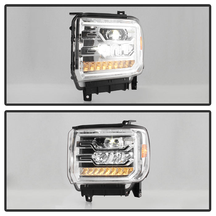 xTune GMC Sierra 1500 14-15 Sierra 2500 3500 15-17 Headlight Halogen Mdls- Chrome PRO-JH-GS14-FLED-C 9050114