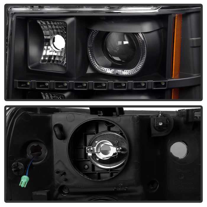 SPYDER Xtune GMC Sierra 1500/2500/3500 07-13 Projector Headlights LED Halo Black PRO-JH-GSIE07-CFB-BK 9032264