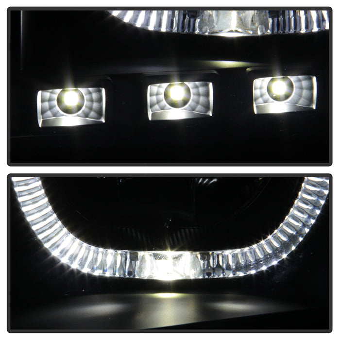 SPYDER Xtune GMC Sierra 2500/3500HD 07-13 Projector Headlights LED Halo- Black Smoked PRO-JH-GSIE07-CFB-BSM 9032271