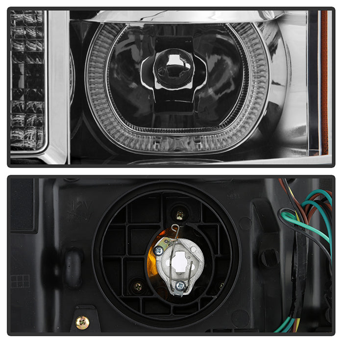 SPYDER Xtune GMC Sierra 1500/2500/3500 07-13 Projector Headlights LED Halo- Chrome PRO-JH-GSIE07-CFB-C 9032288