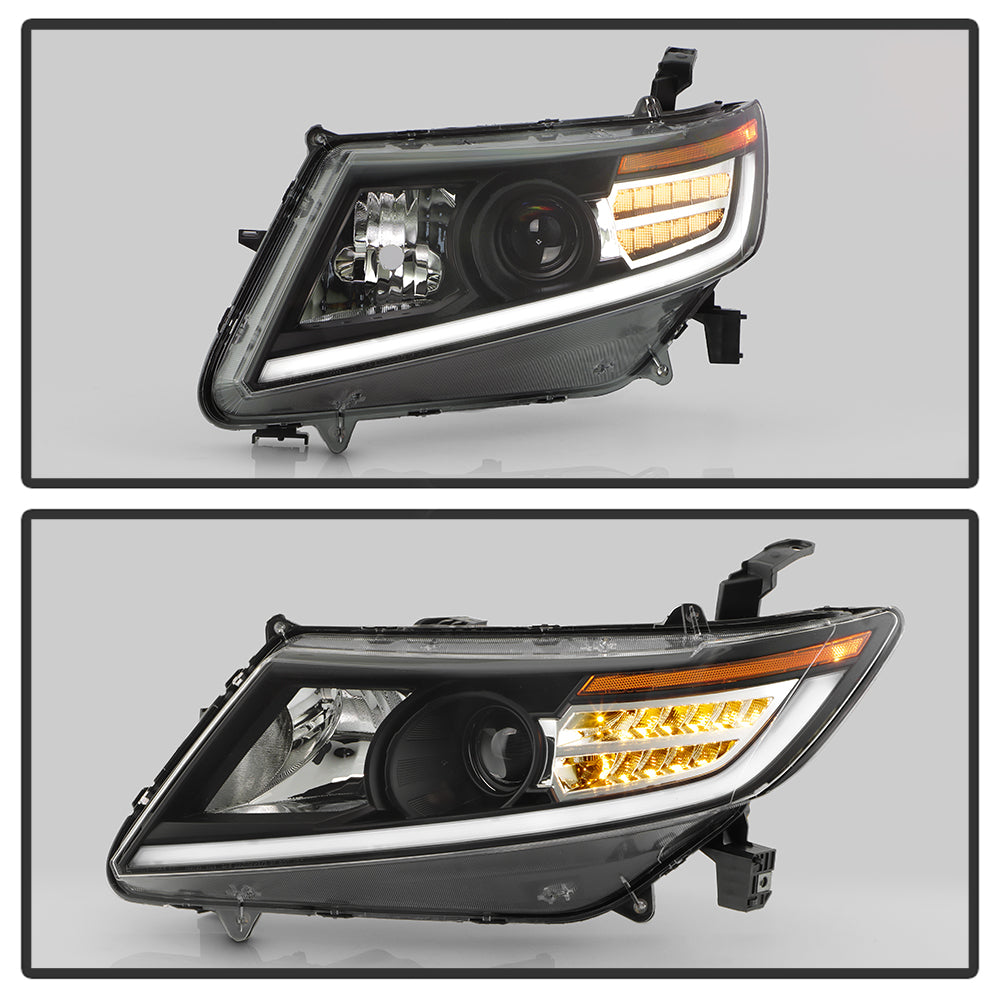SPYDER xTune 11-17 Honda Odyssey Halogen Models Projector Headlights w/LED - Black (PRO-JH-HODY11-SQ-BK) 9055249