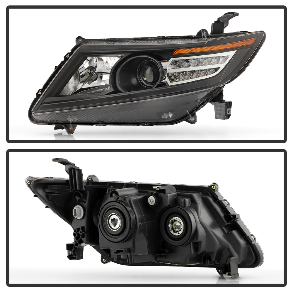 SPYDER xTune 11-17 Honda Odyssey Halogen Models Projector Headlights w/LED - Black (PRO-JH-HODY11-SQ-BK) 9055249