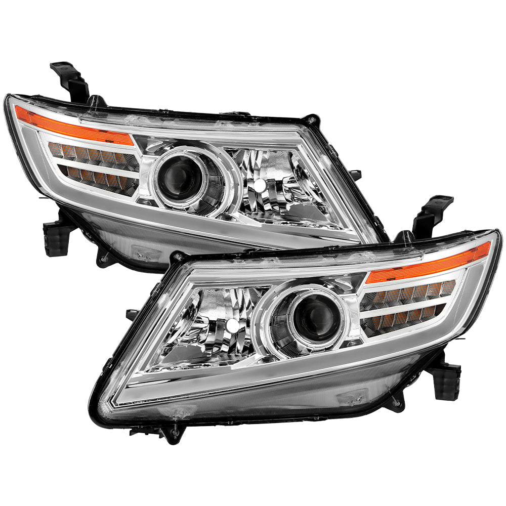 SPYDER xTune 11-17 Honda Odyssey Halogen Models Projector Headlights w/LED - Chrome (PRO-JH-HODY11-SQ-C) 9055256