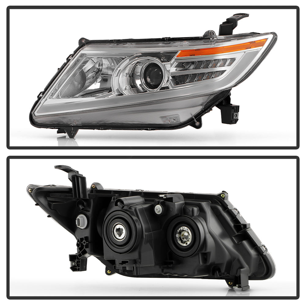SPYDER xTune 11-17 Honda Odyssey Halogen Models Projector Headlights w/LED - Chrome (PRO-JH-HODY11-SQ-C) 9055256