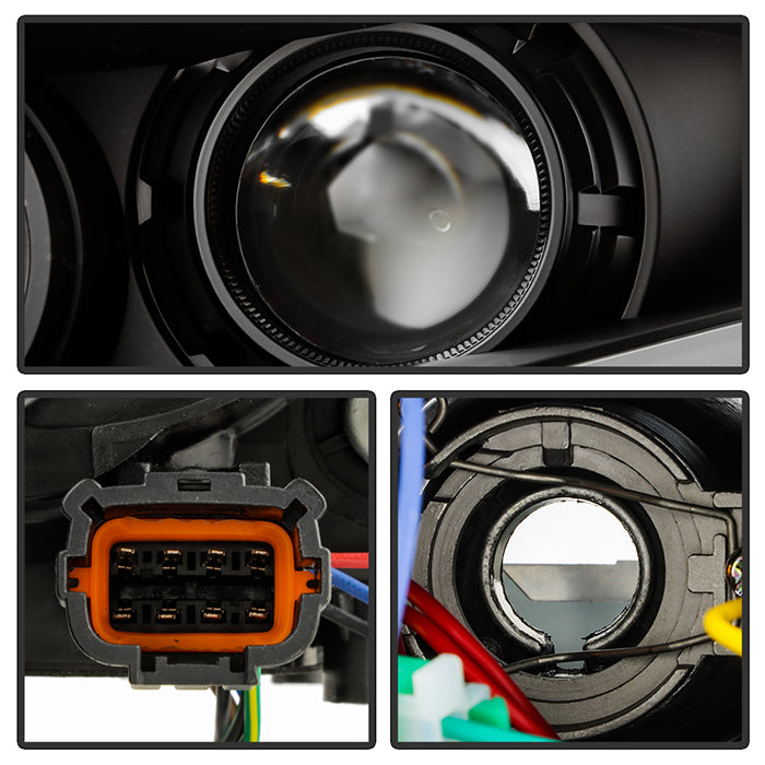 xTune 03-08 Infinity FX35/FX45 DRL Light Bar Projector Headlights - Black PRO-JH-IFX3503-LB-BK 9045325