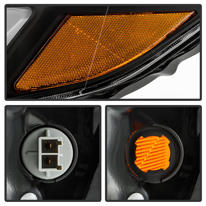 xTune 03-08 Infinity FX35/FX45 DRL Light Bar Projector Headlights - Black PRO-JH-IFX3503-LB-BK 9045325